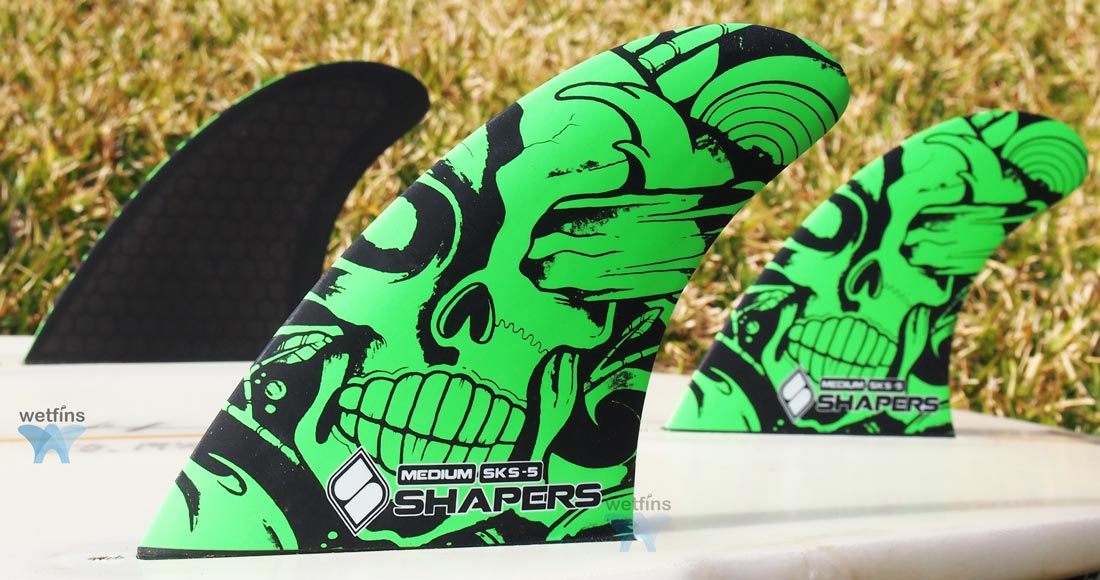 Shapers Fins - SKS Green Skull (Future) - Medium