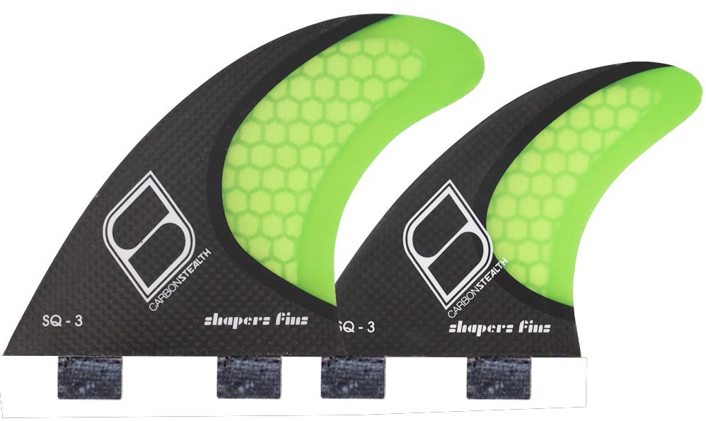 Shapers Fins - SQ3 Quad (FCS) - Green - Small