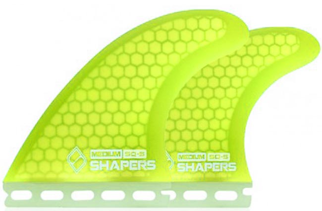 Shapers Fins - SQ7 Quad  (Futures) - Yellow - Large