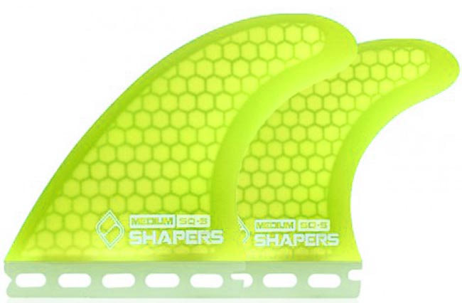 Shapers Fins - SQ5 Quad (Futures) - Yellow - Medium