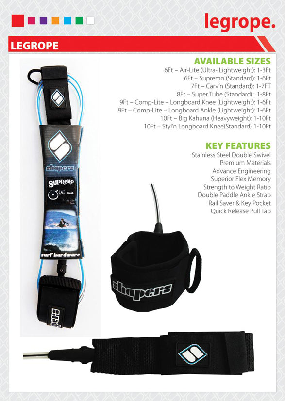 Shapers - Leg Ropes - 8ft Super Tubes