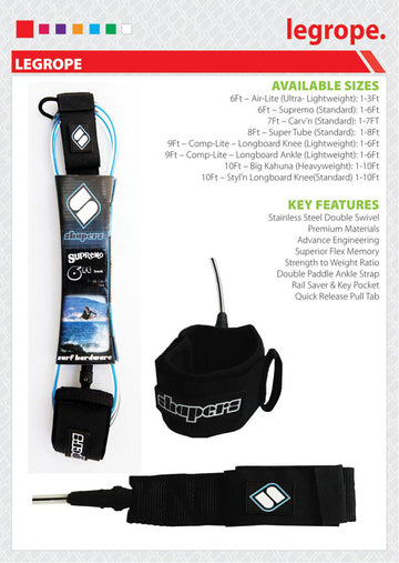 Shapers - Leg Ropes - 8ft Super Tubes