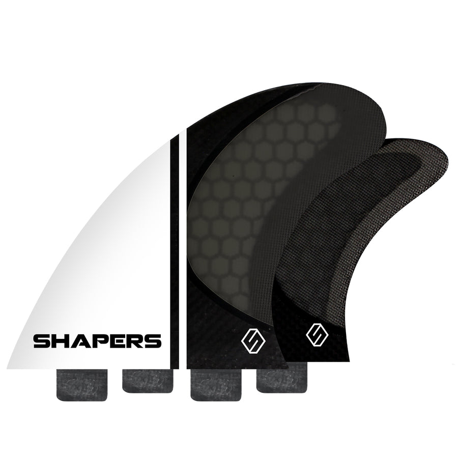Shapers Fins - Vert Quad (FCS 1) - White - Medium/Large